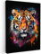 MuchoWow© Impression sur Toile Photo Peinture 50x70 cm Tableau Decoration Murale Chambre Salon Maison Deco Cuisine Tigre - Graffiti - Animaux - Noir