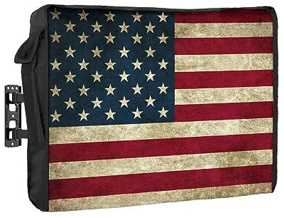 Outdoor TV-Abdeckung – Amerikanische Flagge, wasserdicht und wetterfest, 70-75 Zoll LCD bewegliche Schild, TV-Display-Schutzfolie für den Außenbereich