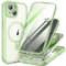 TIESZEN Magnetic for iPhone 15 Case, [Dustproof Design] Compatible with MagSafe, Built-in 9H Tempered Glass Screen Protector + Privacy Screen Protector & Upgraded Camera Protection, Mint Green