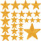 GYGYL 24 Pieces Star Iron on Patch, Embroidered Sew on/Iron on Patch Applique for Clothes, Dress, Hat, Jeans, DIY Accessories(Gold)