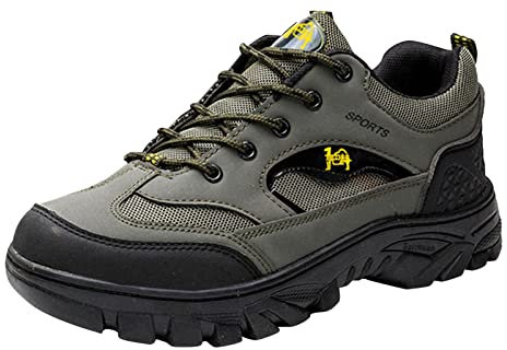 Trekkingschuhe Herren Sommer, Lauf 43 Wasserdicht Barfußschuhe Wanderschuhe Unisex Dämpfung Abriebfest Fitnessschuhe Outdoorschuhe Kletterschuhe Atmungsaktive rutschfeste Leicht Bergschuhe