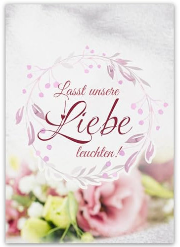 Knicklichtschilder Hochzeit Schilder für Knicklichter Lasst unsere Liebe leuchten (Design E) ** NEUES DESIGN **