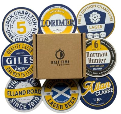Leeds United 2nd Football Beer Mat Coasters - Perfect for a Gift or Present for Any Leeds Fan (8-Pack)