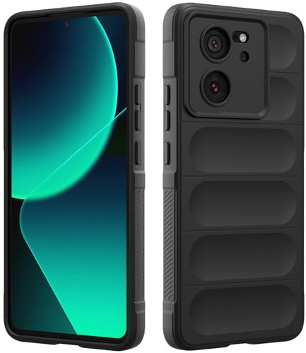 Custodia Compatibile con Xiaomi 13T / 13T Pro, Silicone Custodia per Tutto il Corpo, Copertura Antiurto con Fotocamera Protettivo, Cover Morbida al Tatto con Fodera in Microfibra - Nero