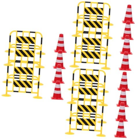 Amosfun Pièces Jouets De Route Jouet De Barricade De Circulation Barrière De Circulation Miniature Signes De Barrages Routiers De Jouets Barrages Routiers De Mini Panneau De