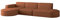 Kaiser Möbel - Sofa L Form - Ecksofa Cord - 296 cm lang, 165 cm breit - Wohnzimmer Couch Extra Groß, Bequemer Sitz mit gewellten Federn und HR Schaum - Modena Sofa Ziegel - Ottomane Links
