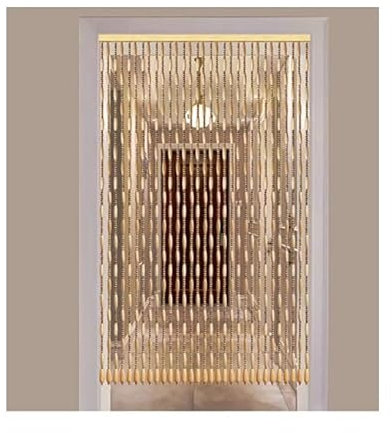 Perlenvorhang Türvorhang Holz Fadenvorhang, Umweltschutz Belüftung Weiche Trennwand Perlenvorhang, Benutzt für Café Wohnzimmer Gang Schlafzimmer, 2 Farben(B,59 strands-90x195cm)
