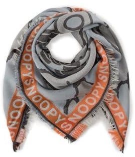 CODELLO Peanuts Jacquard Tuch mit gewebtem Snoopy Muster (grau)