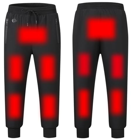 Beheizte Hose Herren, Beheizbare Hose mit 10 Heizzonen Heizhosen Waschbare USB-Aufladung Elektrische Thermo-Heizhose mit 3 Stufen Temperatu Heizhose Thermische Outdoorhose Trekkinghose Arbeit Hosen