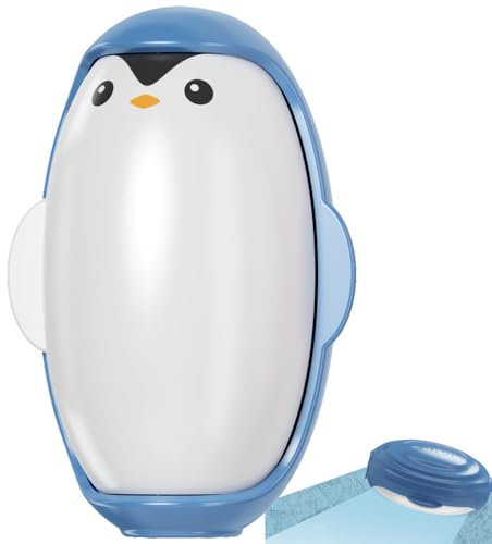 Fusselrolle Wiederverwendbar Abwaschbar,Pinguin Reusable Lint Roller, Fusselrolle Tierhaare, Fusselrolle Kleidung, Hair Remover Roller, Fusselentferner Kleidung (Blau)