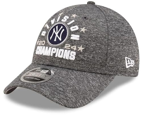New Era NY New York Yankees 9FORTY 2024 Division Champions Locker Room Snapback Cap Verstellbare Mütze Grau