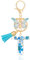 MWOOT Letter Keychains Initiale Lettre Porte Clef Lettre T,Alphabet Initial Keyring avec Papillon Pendentif,Bleu Pétales Feuille D'or Key Ring pour Femmes Filles Portefeuilles Sac à Main Charme (T)