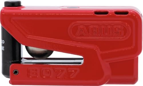 Abus Granit Detecto XPlus 8077 2.0 SRA Motorradschloss mit Alarm und intelligenter Voralarm – aus gehärtetem Stahl – zum Schutz von Motorrädern von hoher Qualität – Rot