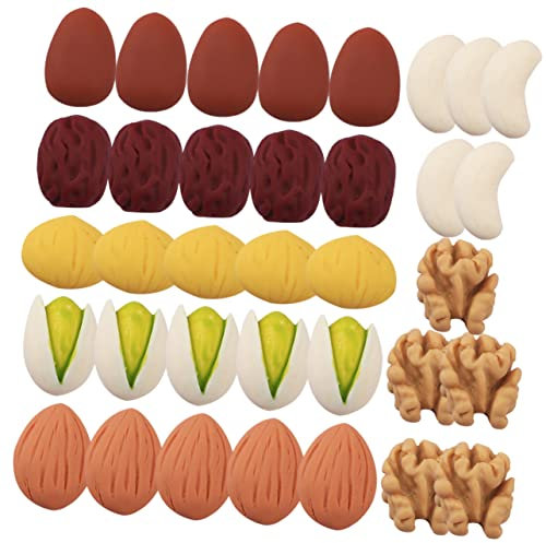 MILISTEN 35 Stück Nussharzzubehör Essen Mini-Lebensmittel Klein Spielzeugnahrung Vorgeben Erstellen Miniaturen Basteln Mini Food Model Kit Mini-harzfutter Plastik
