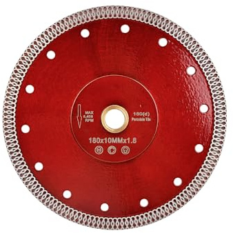 Casaverde Diamant Fliesenscheibe 180 x 22,23 x 10 mm,Diamanttrennscheibe für Fliese,Feinsteinzeug,Marmor,Keramik und Naturstein,Extra Dünn Diamant Trennscheibe