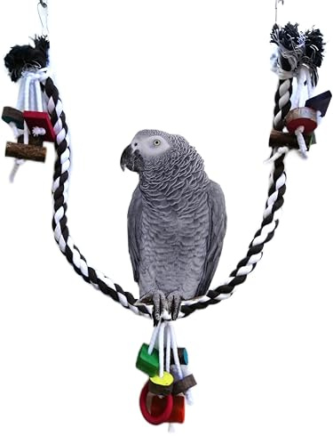 Vogelschaukel, Kletterseil, 22cm dickes Baumwollseil zum schaukeln, klettern und spielen, für alle Vögel (A)