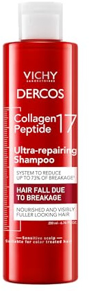 Vichy, Dercos, Collagen 17 Shampoo, ultra-reparierend, gegen Bruch & komplette Reparatur, verstärkte Faser, Volumen & Geschmeidigkeit der Haare, 200 ml