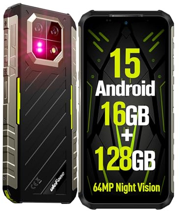 Ulefone Armor 22 Outdoor Handy 2026 ohne Vertrag Android 15 16GB+128GB/SD-512GB Robustes Smartphone IP68K 6 58 120Hz 64MP Kamera 6600mAh Akku IP69K Wasserdicht 4G LTE Dual-SIM NFC & Unterwasser-Modus