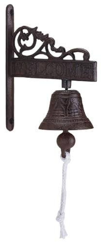 UNICRAFTALE Vintage Cast Iron Dinner Welcome Bell Outdoor Wall Mounted Doorbell Hanging Bell for Outside Front Door Garden Home Decor Clear Sound