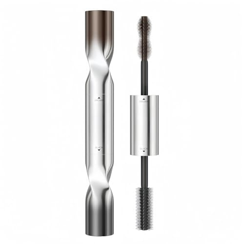 Mascara Waterproof 2 Colori a Doppia Estremità, Nero & Marrone, Allungante, Volumizzante, Anti-Sbavatura, Senza Grumi, Lunga Durata (1 Pezzo)