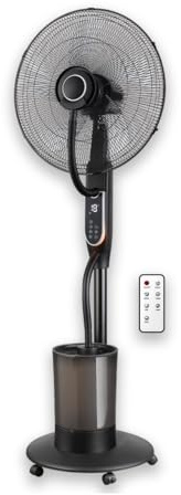 brivolt. BVVN10 - Ventilatore nebulizzatore 100 W, 3 velocità, 4 modalità, telecomando, termometro, diametro 45 cm
