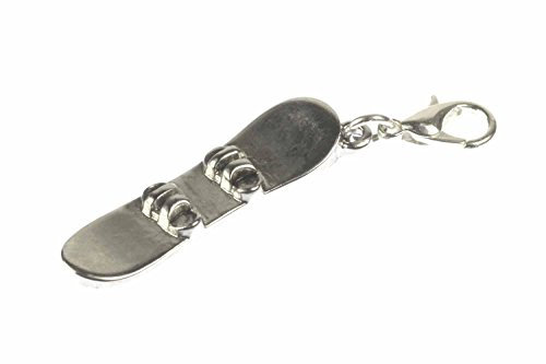 Miniblings Snowboard Wintersport Charm Boarden Board Silber - Handmade Modeschmuck I Kettenanhänger versilbert - Bettelanhänger Bettelarmband - Anhänger für Armband