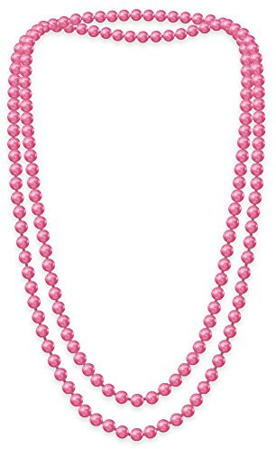 Soul-Cats Eine süße Kette Perlenkette Perlen viele Farben XXL lang pink blau Creme, Farbe: pink, Kettenlänge: 148 cm