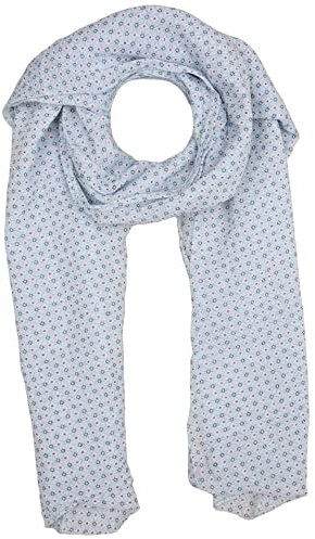Zwillingsherz Seiden-Tuch Damen dezentes Muster - Made in Italy - Eleganter Sommer-Schal für Frauen - Hochwertiges Seidentuch/Seidenschal - Halstuch und Chiffon-Stola stilvolles Muster hellblau