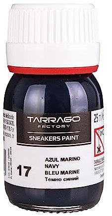 Tarrago | Sneakers Paint 25 ml con Pincel y Esponja | Colores Base | Pintura para Sneakers y Zapatillas Deportivas de Cuero, Cuero Sintético y Lona (Azul Marino 17)