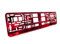 2 x Red Chrome Metallic Universal Number Plate Surrounds Holders Frames M