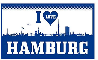 Hamburg - I Love Hamburg Fahne (F70) - 90x150cm