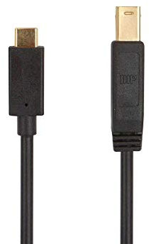 Monoprice USB 3.0 Type-C to Type-B Cable - 6 Feet - Black, Compatible External Hard Drive, MacBook Pro, Docking Station - Select Series, 1 Count (Pack of 1)