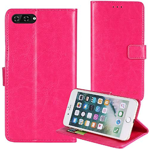 TienJueShi Rosa Flip Retro Support à Rabat Cuir Housse Coque pour XGODY X27 5 inch Étui Cas Couverture Protecteur Case Portefeuille Cover