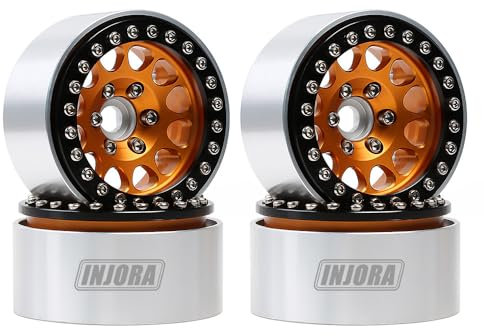 INJORA 4PCS 1,9 Beadlock Felgen Metall Räder Felge Set für 1:10 RC Rock Crawler Axial SCX10 pro SCX10 II III TRX4 D90 VS4-10 Redcat Gen 8 7 Pro Enduro