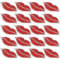 Zerodis 20 Pcs Red Lip Rhinestones, Iron On Patches Sew on Rhinestones Red Sequins Lip Patch DIY Motif Embroidered Applique Craft