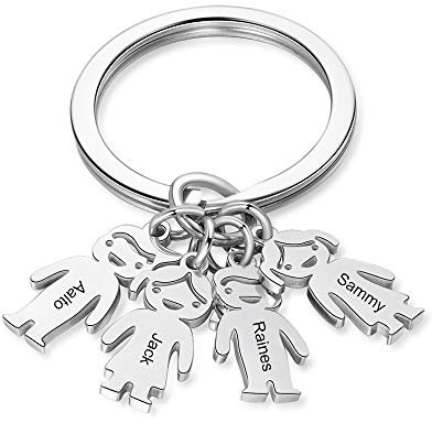 kaululu Porte-clés Personnalisé Gravure Noms Calendrier Date Photo Texte Acier Couple Porte-clés Mémorial Anniversaire Cadeau pour Femmes Hommes