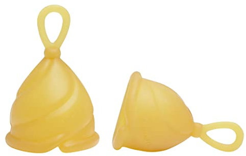 Loop Cup – Natürliche Premium-Menstruationstasse (Kombipackung klein und mittel), weicher, flexibler, biologisch abbaubarer Gummi, umweltfreundlichster Menstruationsschutz für bis zu 12 Stunden.