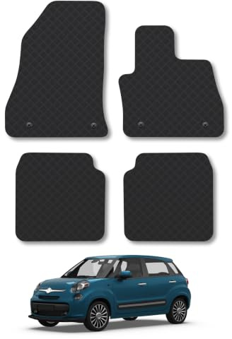 Fiat 500L (2013-2022) 3mm Rubber Car Mats | Tailored Fit Durable Floor Mats Full Coverage Protection Waterproof Accessories Easy Clean Anti Slip Made in the UK
