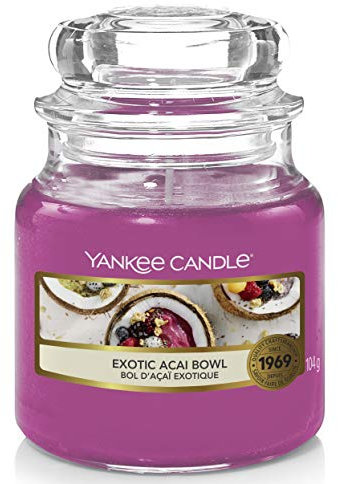 Yankee Candle Exotic Acai Bowl, natürliche Süße exotischer Früchte, Brenndauer 20-30 Stunden, Klein, 1630356E, Exotic Acai Schale, Classic Small Jar