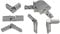 DOLLE Eckverbindungs-Set/Gelenkverbinder für variable Erweiterung von 1 Aluminiumhandlauf Tropfenform und 5 Aluminiumstäbe