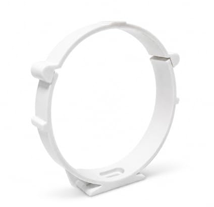 Fantronix 100mm (4 Inch) White PVC Round Ducting Clip | Secure Mounting Bracket For Ventilation Runs, Extractor Fan Connections And Tumble Dryer Vent Systems