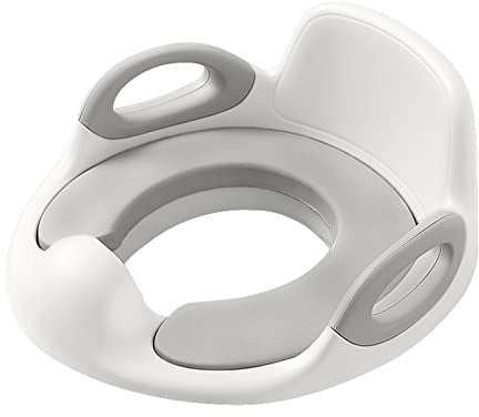 NAIZY Kinder Toilettensitz PP+PU Anti-Rutsch Kindertoilettensitz mit Griff und Spritzschutz Töpfchentrainer Jungen und Mädchen 1-8 Jahre Kinder Klositz WC Töpfchen Training Sitze, Weiß