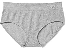 Boody | Culotte midi pour femme | Sous-vêtements en bambou bio | Culotte sans couture | Simple, Gris clair, L