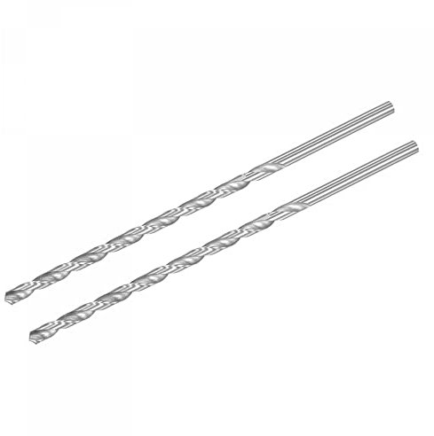 sourcing map HSS Haute Vitesse Acier Extra Long Hélicoïdal Foret Pointes 7mm Forage Diamètre 250mm Longueur 2 Pcs