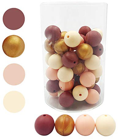 Perles De Silicone Rondes 15mm 50pc Pour La Fabrication De Bijoux De Bricolage