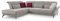CAVADORE Ecksofa Cooper / Luftige Eckcouch mit Ottomane links, Armteilverstellung, Kopfteilverstellung und Sitztiefenverstellung / 294 x 88 x 242 / Cord, Hellgrau