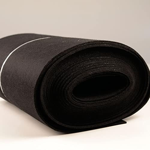Hochwertiger Bastelfilz CARSTEN von Stofftreff Santi®-Deko, Basteln & Handwerk-ca. 5 mm Stärke- ca. 670g/qm-Taschenfilz-ca. 45 cm breit-25 cm Schritte-Meterware (Schwarz-5001-carsten)