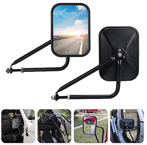 Tür-Außenspiegel, verstellbar, konvex, kompatibel mit Jeep-Seitenspiegeln, mit ausgeschalteten Türen, für Wrangler TJ CJ JL JK JT & Unlimited, 2 Stück