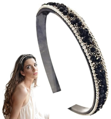 Traziewell Headbands Pearl Headband Fashion Hairband Bridal Headpiece Black Pearl Headband for Women 2221