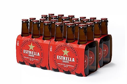 Estrella Damm | Cerveza de Sabor Suave | Espuma consistente | Tapón Abre Fácil| Paquete 24 x 20 cl